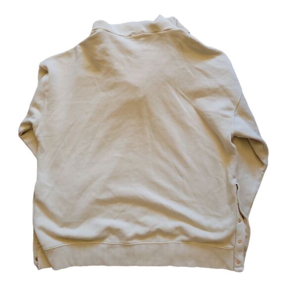 🤑 3 for $20 - BKE Cream Laced Neck Oversized French Terry Sweatshirt Size Small - Picture 4 of 4